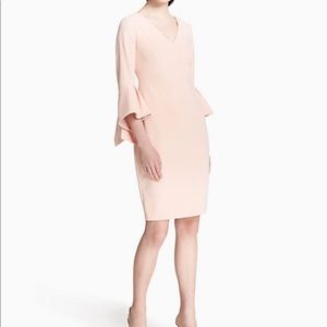 Calvin Klein V-Neck Flutter Sleeve Sheath Dress